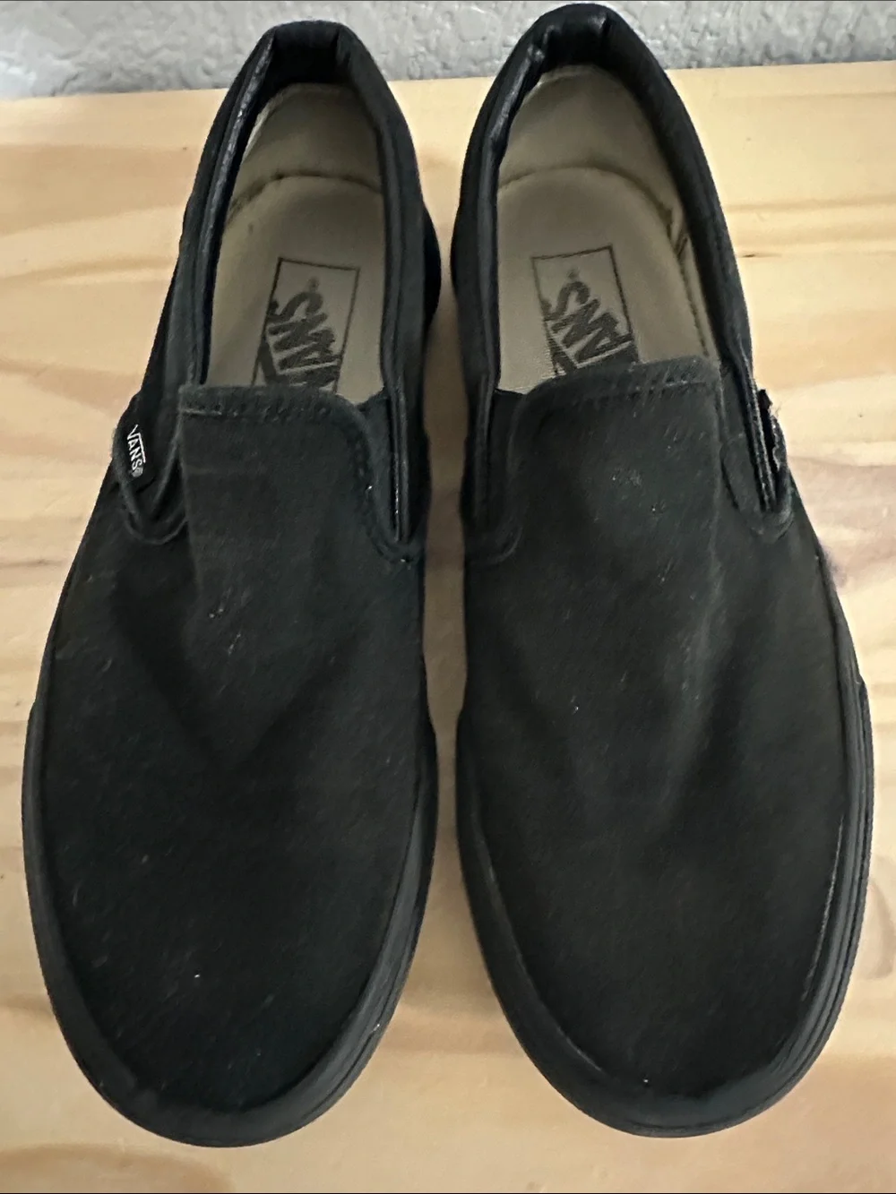 Vans Black Slip-On Canvas Loafers 6.5